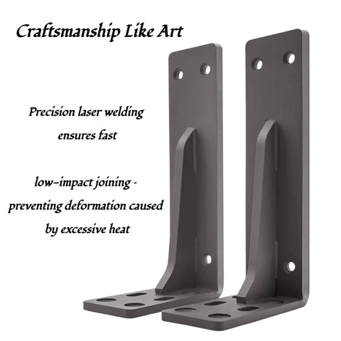 Heavy Duty Hidden L Brackets For Wood Walls Pair Of Floating Shelf Brackets with clean minimalist design against white background