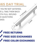30 Pack Brushed Nickel Cabinet Pulls 7-3/8 Inch Long Stainless Steel Kitchen Drawer Handles With 5 Inch Center Hole, warranty details.