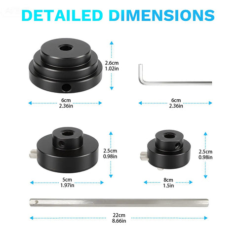 Internal Pipe Cutter dimensions for 1-1/2 and 2 inch PVC/ABS, showing tool components with measurements and materials detailed.