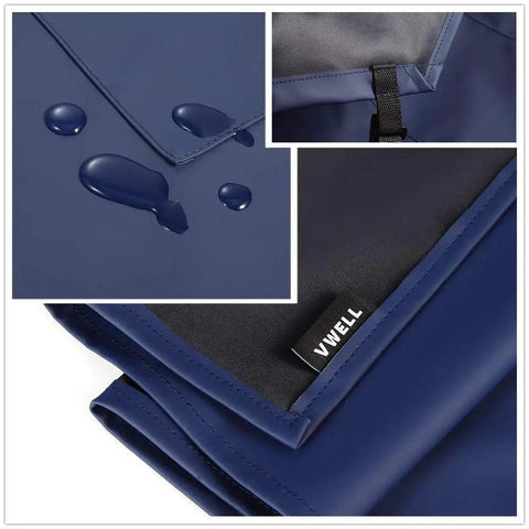 Waterproof Rubber Vinyl Apron With Two Big Pockets For Dishwashing And Grooming Lightweight PU Workhorse Apron waterproof detail