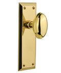 New York Plate And Homestead Door Knob Set With Curved Oval Knob And Long Back Plate For A Classic Home Vibe Premium Finishes Easy Install