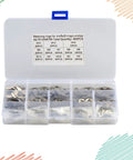 Snap Ring Set 400 Pieces M1.5 To M15 E Shaped Stainless Steel Retaining Ring Kit in transparent plastic box