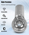 Stainless Steel Rod End Bearing Heim Joint 1/2 x 1/2-20 RH Female Thread, close-up of threaded metal joint