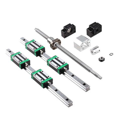 Dual HGR15 Linear Guide Rail Kit With HGH15CA Blocks And SFU1605 Ballscrews Set Including BFBK12 Nut Housing DSG16H And D25l30 Coupler For CNC Mills And Dope 3D Printer Upgrades 1605 750, rail kit parts