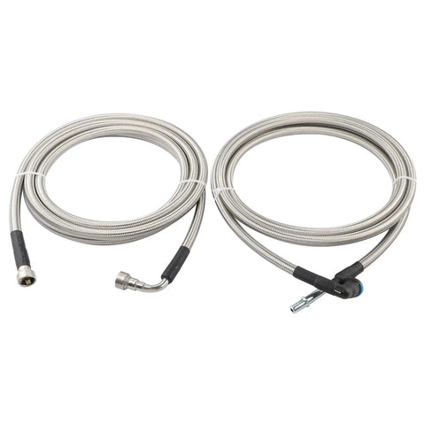 Heavy Duty Stainless Steel Fuel Line Kit For Chevy Impala And Monte Carlo 3.5L Flex Engine 2006 To 2011, includes two fuel hoses.
