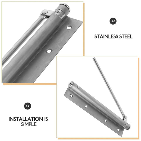 Stainless Steel Door Closer With Smooth Automatic Close For Home Use Quiet Operation And Easy Install Fits Various Door Types