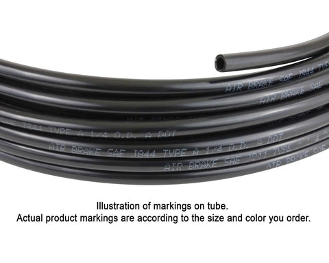 Two Pack 5/16 Inch Outer Diameter Black SAE J844 Nylon Air Brake Tubing, 100 Feet, DOT Compliant Pneumatic Air Line Hose