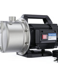 115V Shallow Well Garden Pump Workhorse Heavy Duty Stainless Steel Water Transfer Pump With 1320 GPH Flow 1.6 HP Portable Unit