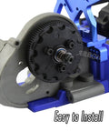 Durable 86T 48P Spur Gear Set With 19T 21T 23T Pinions And Slipper Clutch Upgrade installation view on blue 1/10 RC car chassis