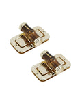 Two gold-tone metal turn-lock clasps for purses; rectangular purse closures, 2.40 x 1.30 in.