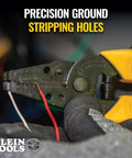 Compact Lightweight Wire Stripper And Cutter For Stranded And Solid Wires 10 To 20 AWG with yellow handles stripping wire