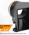 Solid Carbon Steel Lathe Dust Hood Bracket Stand For Woodturning with 3.4"-4.3" clamping range and adjustable mounting detail.