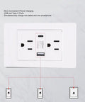 No Snags Heavy Duty Usb And Type C Wall Outlet With 15A Flame Retardant Receptacle for convenient phone charging