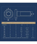 Diagram of Beefy Stainless Steel Flat Hex Socket Head Furniture Rivet Connector Insert Joint Sleeve Cap Nut M3 to M10