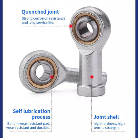 Top Notch Self Lubricating Rod End Bearings Pack PTFE Composite Material SA4P/K M4x0.7 Male Thread Heim Joint Low Noise High Speed Performance For Industrial Machinery And Linkages, pair