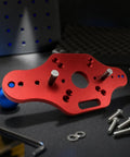 Heavy Duty Trimming Machine Bottom Plate For Woodcraft, red anodized metal router base with central opening.