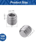 M3 X 3mm Flat Cup Point Set Screws, 304 Stainless Steel, Internal Hex Allen Drive, side view, product size, 100 pcs