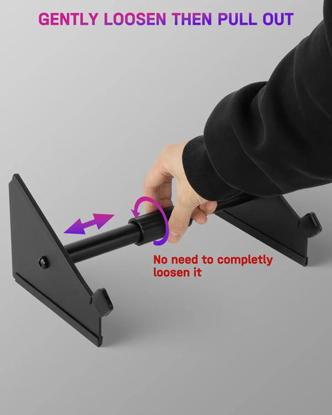 Adjusting the Heavy-Duty Adjustable Desktop Stand For Sampler, Synth, And MIDI Controller Or Drum Machine, non-slip base visible.