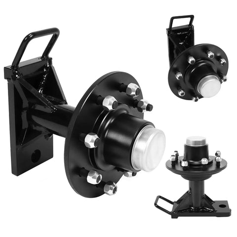 Premium Heavy Duty Shipping Container Wheels Kit featuring 8 By 6.5 lug pattern, durable steel trailer axle components.