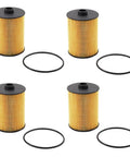 Oil Filter Replacement Kit Pack Of 4 Fits Porsche Cayenne 3.6L V6 2012-2018 Atlas 2018-2023 CC 2012-2017 Passat 2012-2018 Touareg 2011-2017 Includes Replacements 03H115562 95810722210 CH11242 PG6293EX with four filters and gaskets shown
