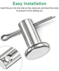 20 Pack Single Hole Clevis Pins M6 x 16mm 304 Stainless Steel Flat Head for Mechanical Linkage Fixed Parts Ship Rigging Link Hinge Pins Reusable Quick Connect Hardware installed with cotter pin