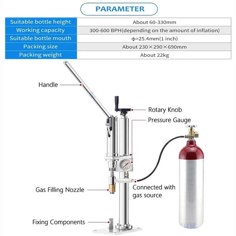 Pro Grade Manual Aerosol Spray Filling Machine Featuring Slick Built In Pressure Gauge and Dead Simple 25.4 Millimeter Neck Coupler