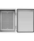 Built Tough ABS Waterproof IP67 Electronics Junction Box Enclosure With Hinged Lid Mounting Plate And Bracket interior view open