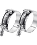 2 Pack 2 Inch T Bolt Hose Clamps Stainless Steel 304 56mm To 64mm Working Range Suitable For 2 Inch Hose ID Leak Proof Design High Strength Heavy Duty Clamp For Turbo Intercooler Intake Pipes Automotive