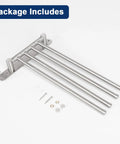 Swivel Towel Rack With 4 Arm Design, 13.8 Inch 304 Stainless Steel Wall Mounted Towel Holder with installation kit
