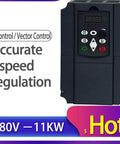 380V Three Phase Variable Frequency Drive Inverter For Motors No Fuss Speed Controller 0.75kW To 7.5kW Range Adjustable 0 To 400Hz 50/60Hz Industrial VFD With Overload Protection, 380V-11kW
