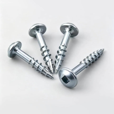 2 Inch Pocket Hole Screws Heavy Duty Beefy Square Drive Washer Head Exterior Wood Screws Carbon Steel Zinc Coated 100 Pack Square Bit SQ2