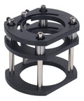 Router Lift Base For Small Milling And Trimming Machines With 4 Jaw Clamping Built Tough From Aluminum Alloy And Stainless Steel, Metal Milling Table Lifting System, Lift Up To 54mm, Clamp Diameter 64 To 66mm Black, front view