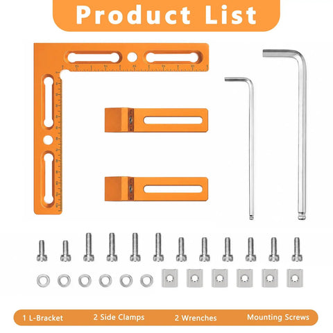 Product list including CNC Positioning Side Clamps Aluminum Heavy Duty Low Profile Vise components and tools