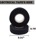 Heavy duty cloth electrical tape 0.75 inch width, black roll for automotive and home use, front view on white background.