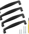4 matte black cabinet pulls with screwdriver, 10 Pack 3 3/4 Inch 96mm Matte Black Cabinet Pulls For Modern Kitchen Cabinets Vanity And Wardrobe