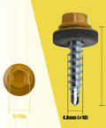 Self Drilling Roofing Screws 1 Inch Yellow Hex Head With EPDM Washer for Thin Metal Under 2.4mm and Wood Structures 300 Pack