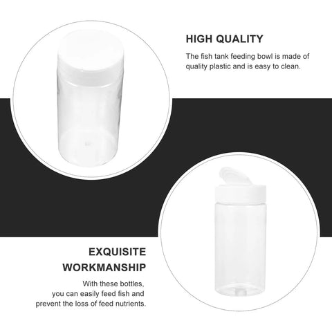 Galpada 2 Pack Aquarium Fish Feeders With Screw Caps White Food Storage Containers For Aquatic Pets Automatic Dispenser Bottles Easy Clean Feeding Accessories For Fish Tanks And Pond Keepers
