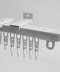 Retractable Ceiling Curtain Track System For Room Dividers And Showers Adjustable 31 To 59 Inches No Guesswork Hassle Free Fit Ceiling Mounted Curtain Rail Easy Install White Finish, white ceiling rail with hooks