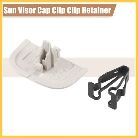 2 Pack Gray Iron Sun Visor Clip Retainer For Ford Fusion 2013 2016 And Lincoln MKZ 2013 2016 shown with plastic clips