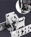 Heavy Duty Hidden Door Hinge Featuring Rock Solid 304 Stainless Steel Dry Mount Design, showing precise measurement and strong build.