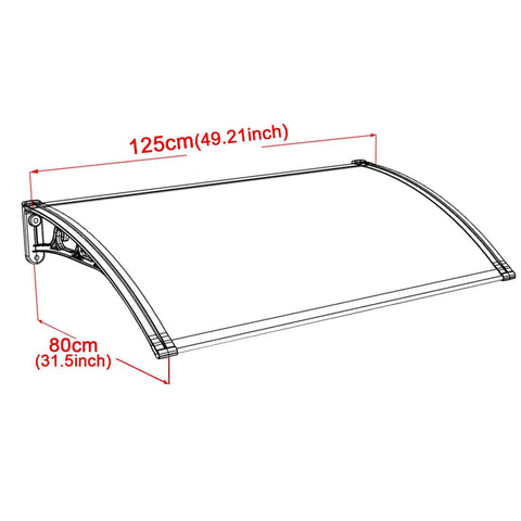 Heavy Duty Electric Vehicle Charging Station Roof Cover dimensions 125cm x 80cm, curved polycarbonate design for protection.