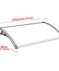 Heavy Duty EV Charging Station Canopy Weatherproof Wallbox Cover dimensions drawing showing 125cm by 80cm sizes for effective rain protection.