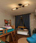 Room with wooden furniture and 8W Dimmable T10 LED Tubular Bulb 8.9 Inch Long, 800 Lumens, Soft White 3000K light fixture
