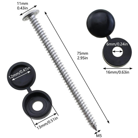 Heavy Duty 3 Inch Shutter Screws With Black Vinyl Caps Bulk Pack Of 24 Stainless Steel Fasteners Built Like A Tank Hardware for exterior use.