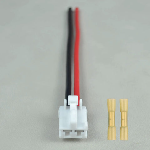 Toyota Tacoma Blower Motor Connector Harness with 12 Gauge Wire, plug and heat shrink connectors, shown uninstalled