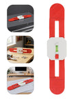 Retractable Spirit Level Ruler for Air Conditioner Indoor Unit on a workbench with tools, showcasing lightweight design and level meter.