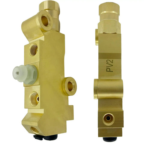 Tough And Slick Universal Brass Brake Proportioning Valve Disc Front Drum Rear For GM Ford Chevy Street Rods Muscle Cars Plus Classic Truck Rides Dual Reservoir Master Cylinder PV2 Model 1353, showcasing brass construction.