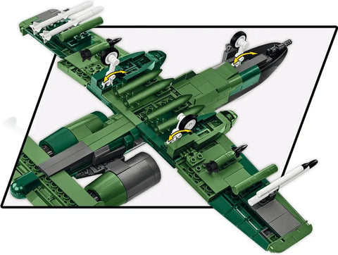 Top view of Armed Forces A-10 Thunderbolt II Warthog Aircraft Building Kit With 667 Pieces, 1 To 48 Scale, showing detailed model assembly.