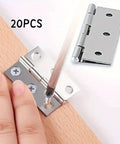 Heavy Duty Stainless Steel Flat Hinges With A Slick Silver Finish 20 Pack Easy Install screw mount on wood with hand and screwdriver.