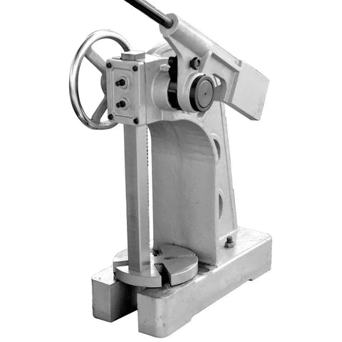 Beefy 5 Ton Ratchet Arbor Press With Heavy Duty Cast Frame 4 Position Anvil Quick Ram Hand Wheel 35 Inch Height 17 Inch Work